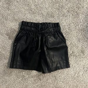 Black leather shorts size small